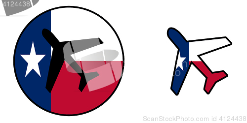 Image of Nation flag - Airplane isolated - Texas