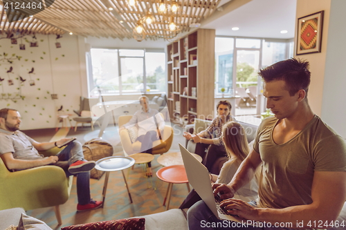 Image of business man at modern  office