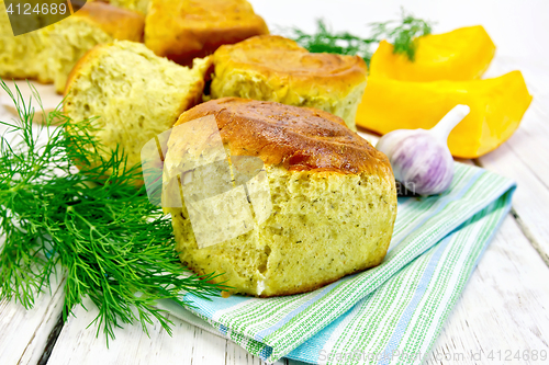 Image of Scones pumpkin on green napkin