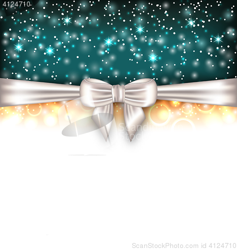 Image of Glowing Luxury Background with Bow Ribbon