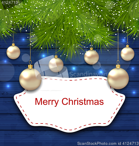Image of Holiday Greeting Postcard with Golden Balls 