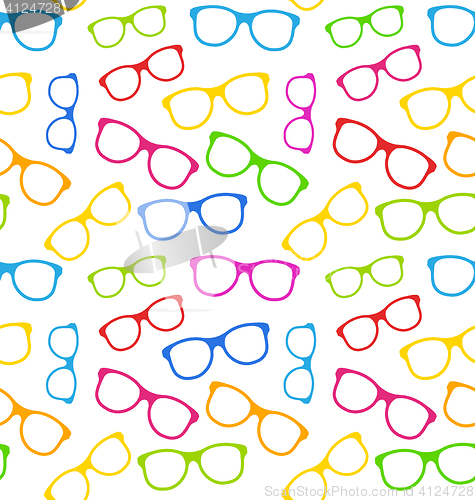 Image of Seamless Texture with Colorful Eyeglasses