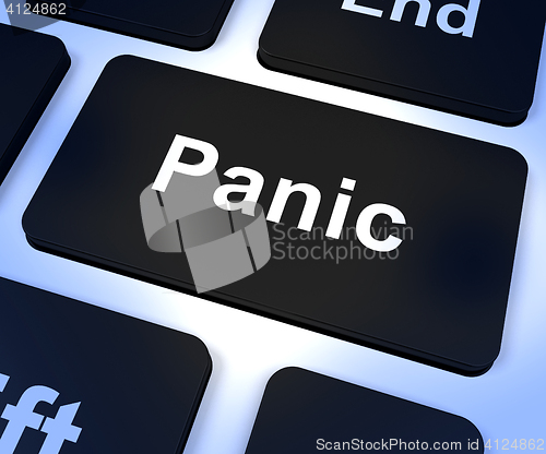 Image of Panic Computer Key Showing Anxiety Stress And Hysteria