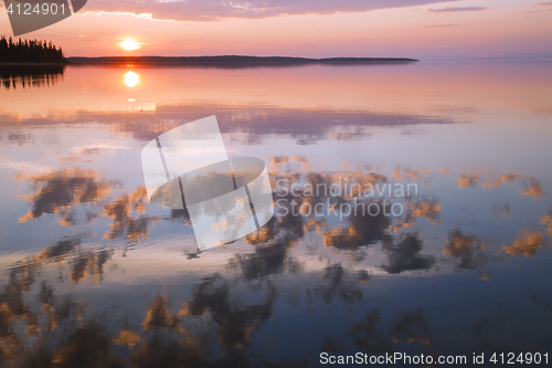 Image of Sunset on a northern lake