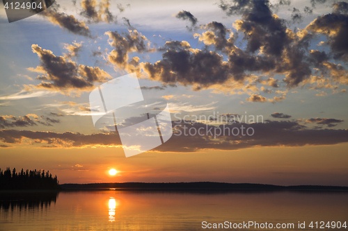 Image of Sunset on a northern lake