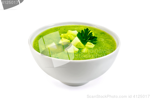 Image of Soup cucumber with parsley in bowl
