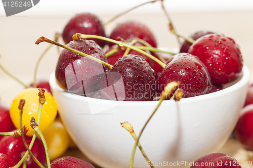 Image of juicy and ripe cherries