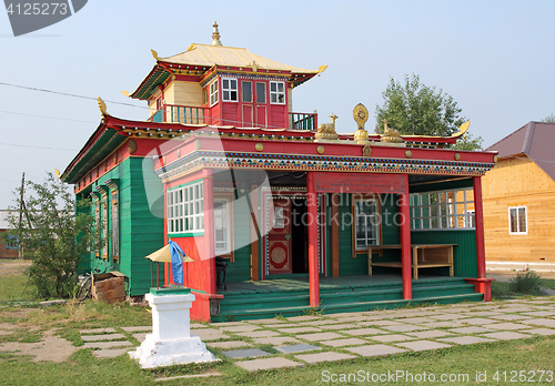 Image of Tibetan style Mahayana Buddhist Temple Datsan in Siberian town of Ivolginsk near Ulan Ude, Russia