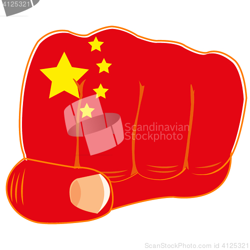 Image of Flag of the china on fist