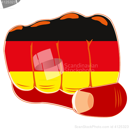 Image of Flag of the germany on fist