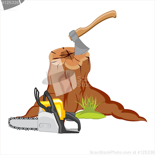Image of Stump and tools