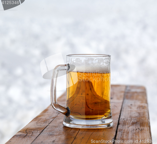 Image of Glass mug with fresh cold beer