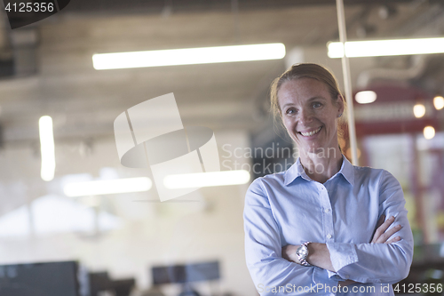 Image of portrait of casual business woman at office