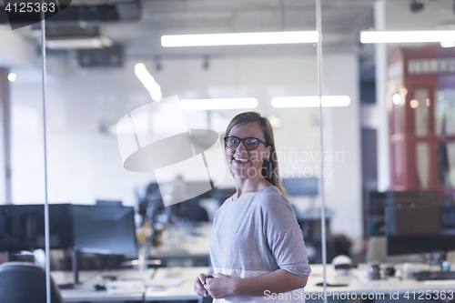 Image of portrait of casual business woman at office