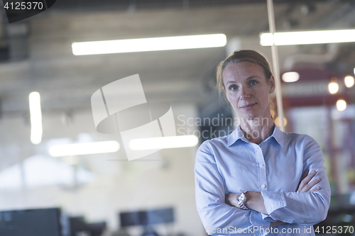 Image of portrait of casual business woman at office