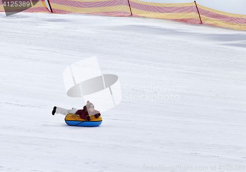 Image of Snow tubing in ski resort