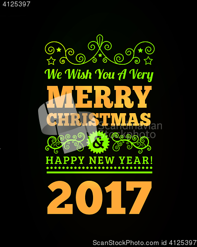 Image of Vintage Merry Christmas and Happy New Year Background