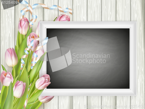 Image of Picture frame with chalkboard. EPS 10