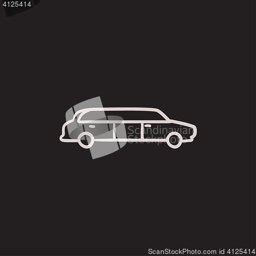 Image of Wedding limousine sketch icon.