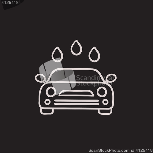 Image of Car wash sketch icon.