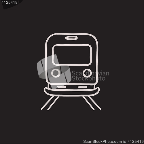 Image of Back view of train sketch icon.