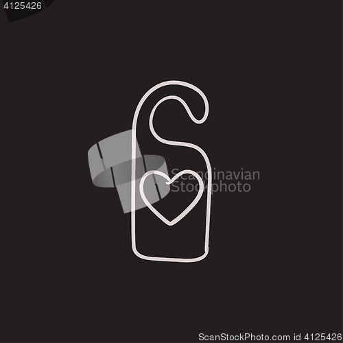 Image of Door tag with heart sketch icon.