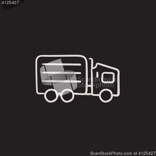 Image of Delivery truck sketch icon.