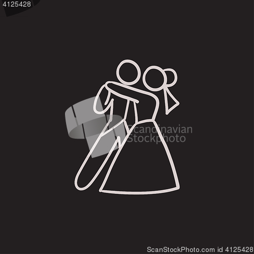 Image of First wedding dance sketch icon.