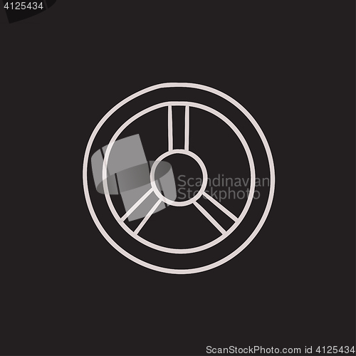 Image of Steering wheel sketch icon.