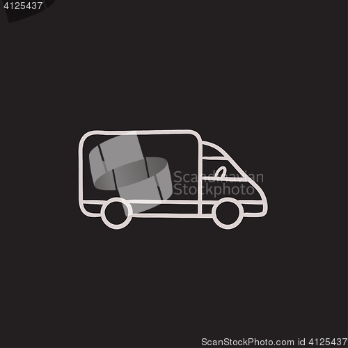 Image of Delivery truck sketch icon.