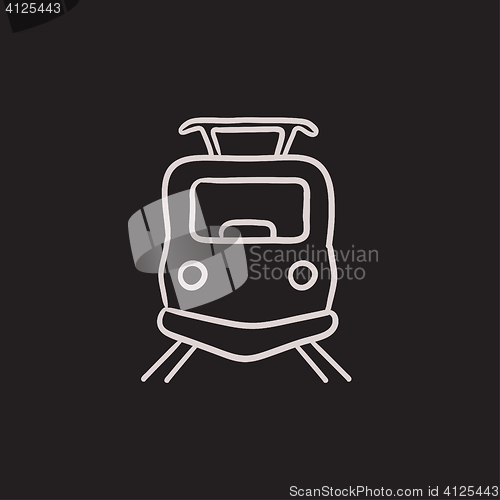 Image of Front view of train sketch icon.