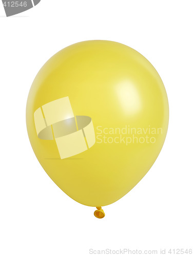 Image of Yellow balloon isolated on white