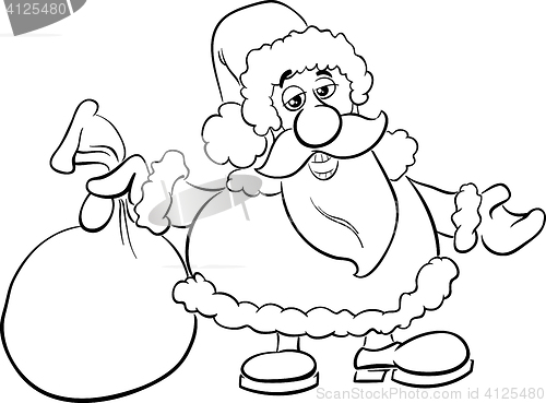 Image of santa with sack coloring book