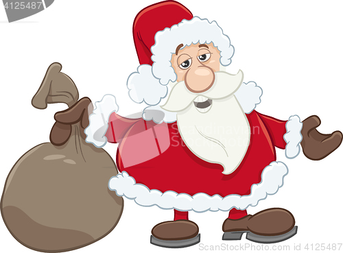 Image of santa with sack cartoon