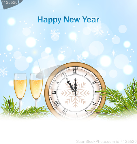 Image of Happy New Year Background with Clock