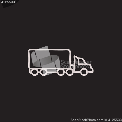 Image of Delivery truck sketch icon.