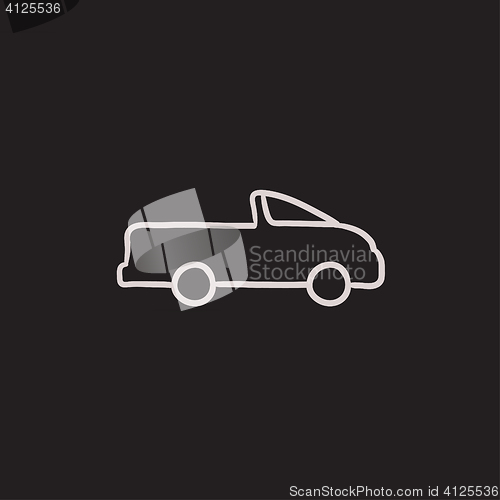 Image of Pick up truck sketch icon.