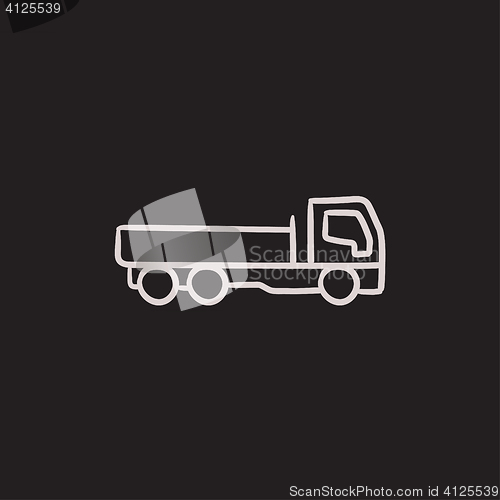 Image of Dump truck sketch icon.