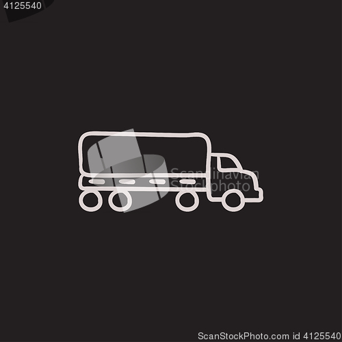 Image of Delivery truck sketch icon.