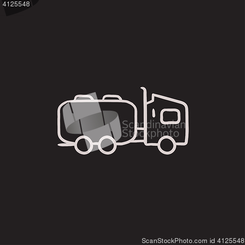 Image of Truck liquid cargo sketch icon.