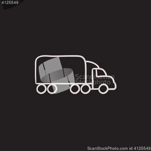 Image of Delivery truck sketch icon.