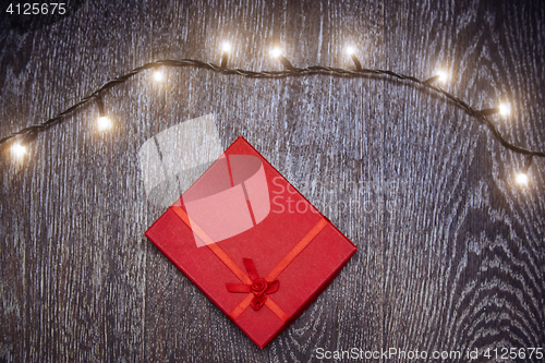 Image of Christmas light and gift box