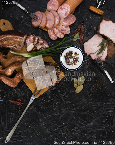 Image of Set of different meat food