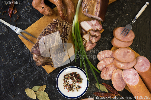 Image of Set of different meat food
