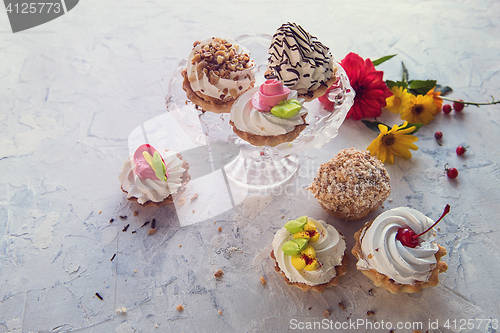 Image of Different cakes composition