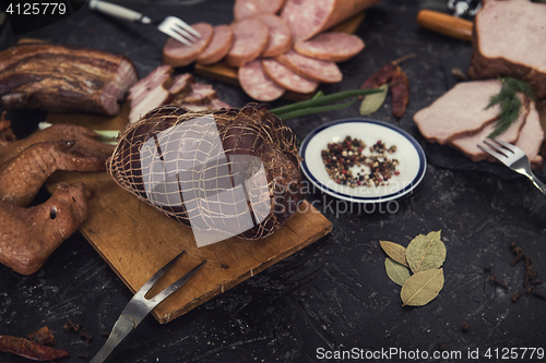 Image of Set of different meat food