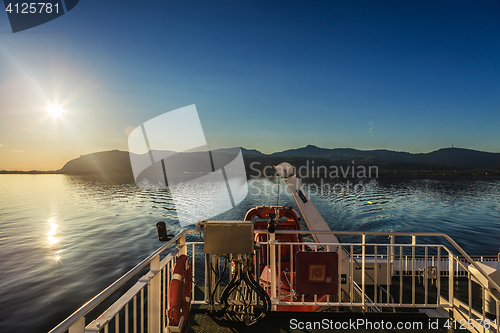 Image of ferry journey in the midnight sun