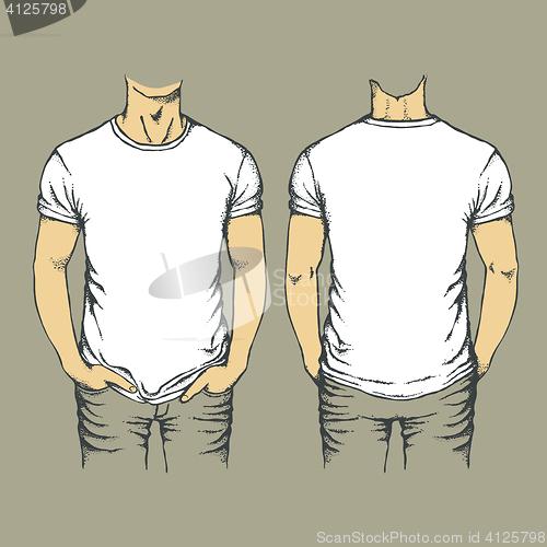 Image of Vector white t-shirt template