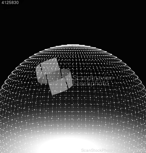 Image of Abstract Sphere Surface Wireframe Polygonal