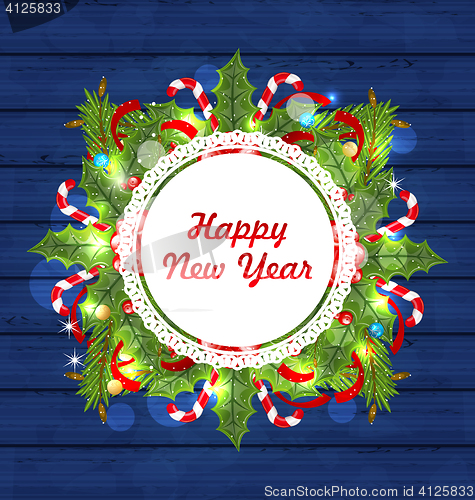 Image of Greeting Card with Decoration for Happy New Year